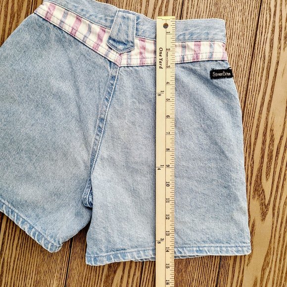 Vintage Wrangler Silver Lake Shorts Womens 23 Lightwash Pink Stripe High-Rise - Picture 8 of 9